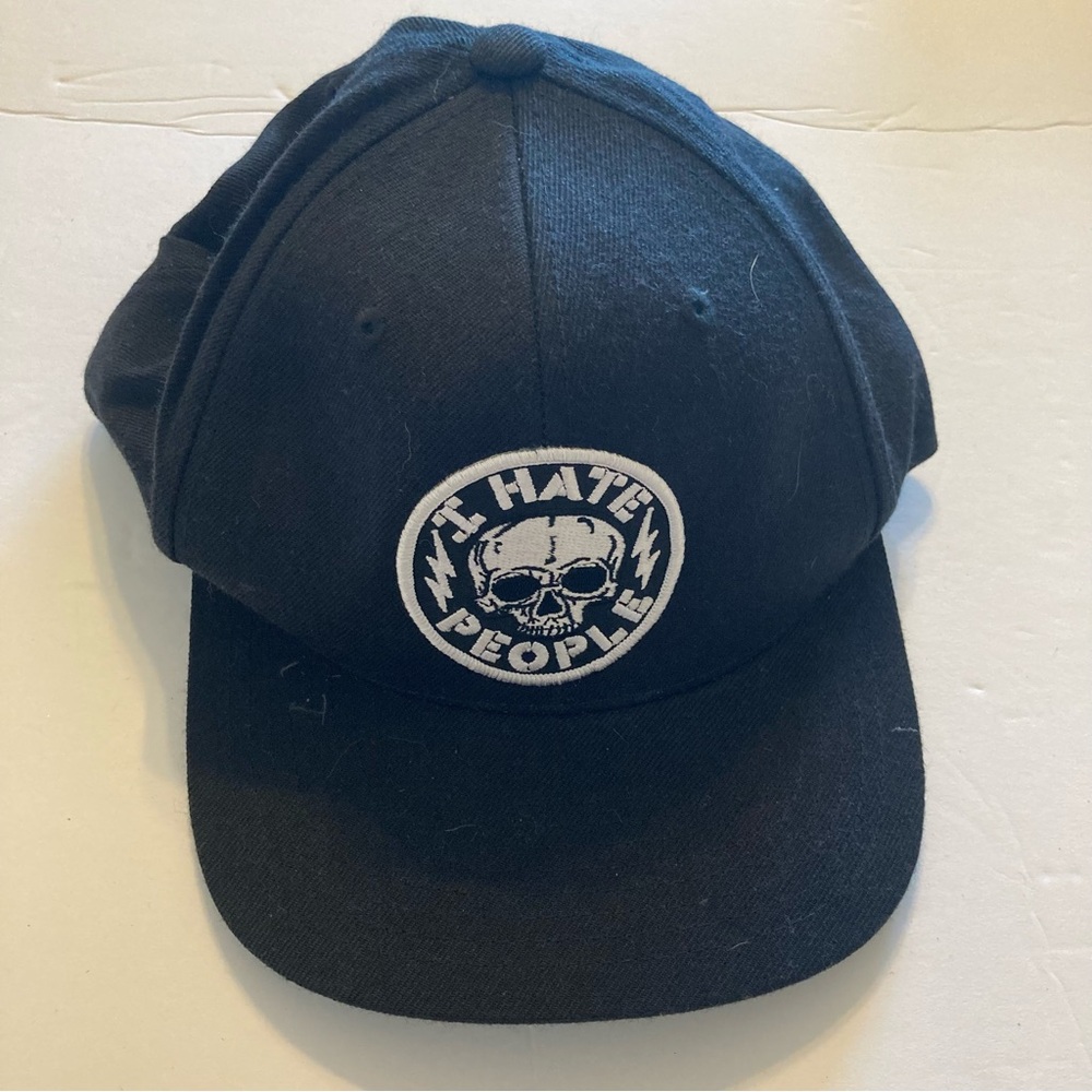 The Classic Black Hat with Skull Patch